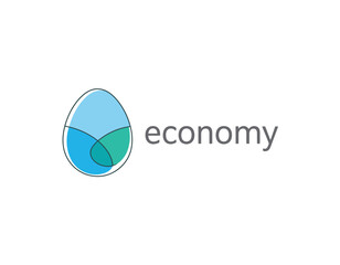 This image showcases a stylized egg logo representing the economy. Its smooth curves and soft colors symbolize growth, balance, and sustainability in economic ventures.