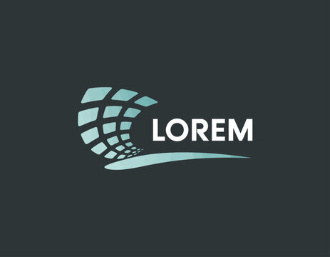 This dynamic logo features abstract shapes symbolizing movement, perfect for innovative brands focused on technology, speed, or modern solutions in various sectors.