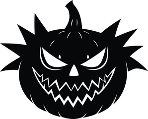 Naklejka premium Evil Jack O Lantern Grin Pack Silhouette