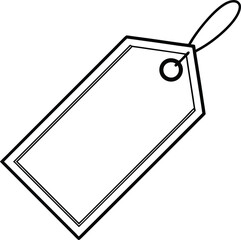 Blank rectangular tag attached by string label price