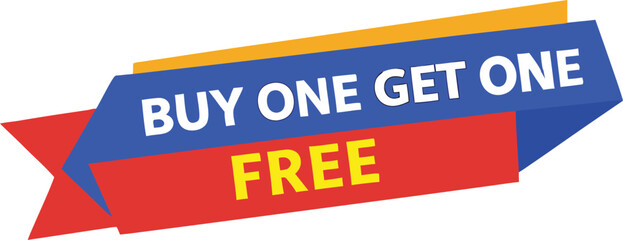 Blue red yellow ribbon banner vector