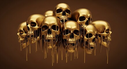 Golden Skulls - A Macabre and Luxurious Display of Mortality.