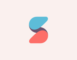 The logo design showcases a colorful, fluid S-shape that intertwines shades of blue and pink, conveying creativity and modernity for a vibrant brand identity.