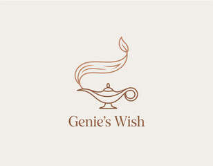 Illustrating a magical lamp with smoke, this design captures the essence of wish fulfillment and fantasy, perfect for storytelling and generative art themes.