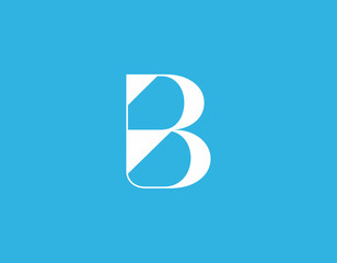 A modern and stylish logo design featuring a creative letter 'B' on a vibrant blue background, showcasing elegance and simplicity in brand identity.
