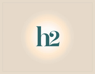 This image showcases a sophisticated logo design featuring the character 'h' and a superscript '2', evoking a sense of modernity and elegance with a soft glow.