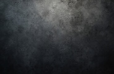 Obraz premium Dark grey concrete wall with rough texture, grunge pattern. Black, grey colors blend together creating monochromatic background. Dark surface speckled appearance with lighter shades in center fading