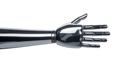 Futuristic Robotic Hand Reaching Forward &ndash; Realistic Isolated AI Concept