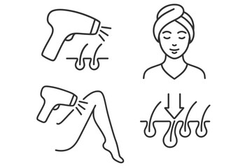 Female hair removal process: laser treatment steps and benefits illustrated