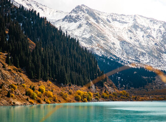 lake in mountains in autumn