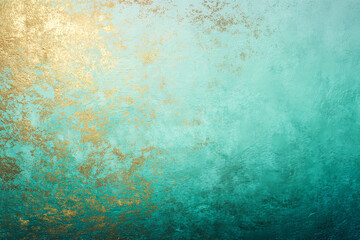 Fototapeta premium Teal and Gold Textured Abstract Background, Luxury Metallic Paint Gradient, Elegant Artistic Wall Texture for Digital Wallpaper, Branding, Poster, and Modern Interior Design