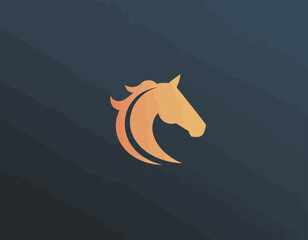 This image showcases a stylized horse head in a sleek design, capturing the essence of strength and grace in a modern logo suitable for equestrian branding.