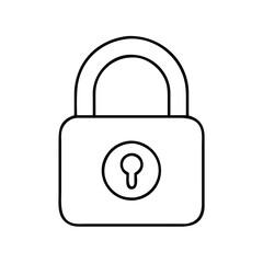 Vector art of simple outline drawing of a padlock with a keyhole