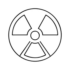 Vector art of radiation hazard symbol, a trefoil icon representing radioactive material