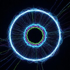 Abstract Energy Portal - A Vibrant Display of Concentric Rings.