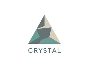This logo features a geometric crystal icon that symbolizes clarity and strength, making it ideal for brands related to luxury, clarity, and premium services.