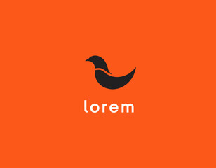 A sophisticated logo of a bird on a vibrant background, representing freedom and nature, suitable for brands in environmental or lifestyle sectors.