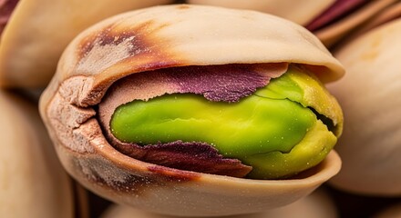 Close-up of a Pistachio Nut with Open Shell.