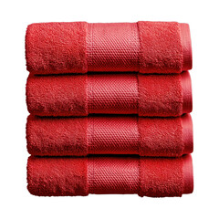 a stack of red towels isolated on transparent background.
