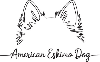 American Eskimo Dog: Line Art Design