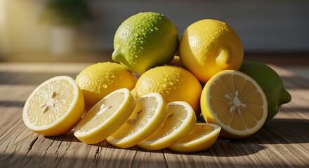Fresh Lemons - A Zesty Display of Citrus Delight.