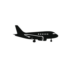 Passenger Airliner Silhouette – Side View Vector Icon