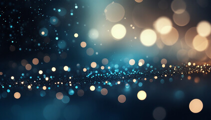 background of abstract glitter lights. blue, gold and black. de focused.