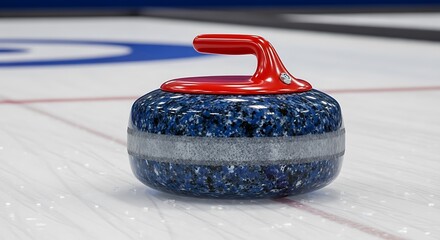 Curling Stone on Ice - Precision and Strategy in Winter Sport.