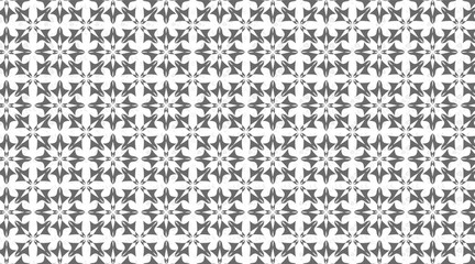 Seamless Minimal Gray Geometric Pattern with Repeating Floral Tile Motif for Modern Background, Fabric and Wallpaper Design