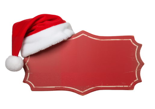 Rustic Red Sign with Santa Hat – Festive, Vintage Holiday Charm

 - Powered by Adobe