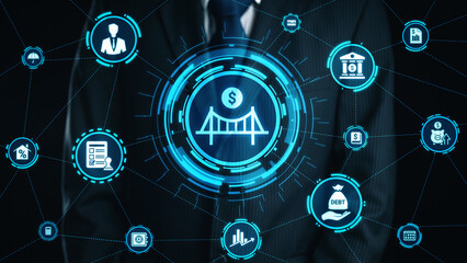 Loan icons represent debt, repayment, and financial planning. Loan supports banking, loan connects credit with payment systems, and loan helps manage interest effectively. Gist