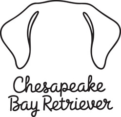 Chesapeake Bay Retriever Dog Ears Line Art Icon