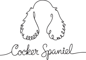 Cocker Spaniel Head Outline Drawing