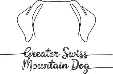 Greater Swiss Mountain Dog Line Art Illustration