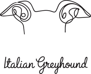 Italian Greyhound One Line Art Minimalist