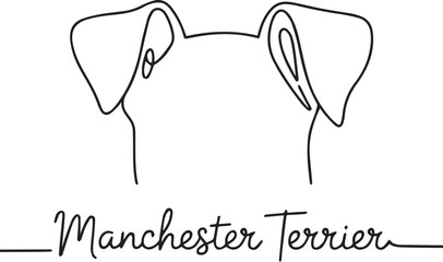 Minimalist Manchester Terrier Dog Line Art