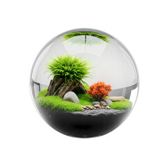 Miniature Terrarium Globe on transparent background
