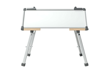 White dry-erase board on silver stand, ready for ideas
