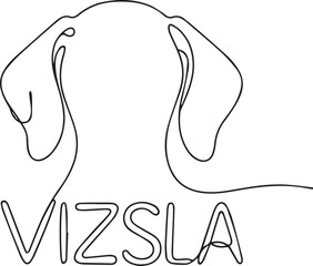 Vizsla Dog Breed Line Art, Minimalist Vector Illustration