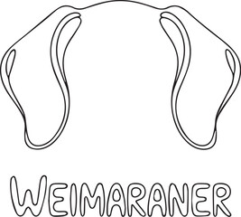 Weimaraner Dog Breed Line Art Illustration