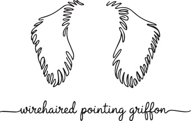 Wirehaired Pointing Griffon Line Art Illustration