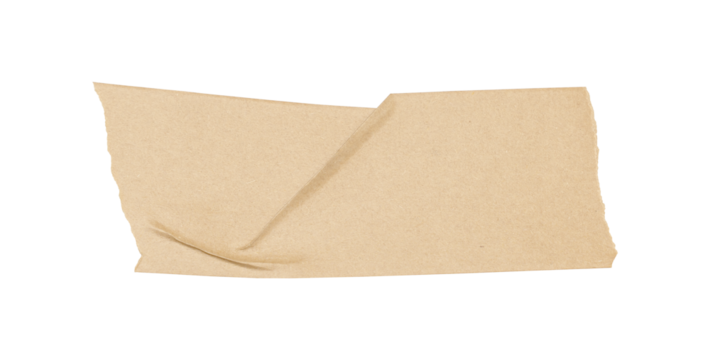 brown adhesive torn tape isolated transparent PNG background, adhesive tape pieces, brown adhesive torn tape isolated white background. 
