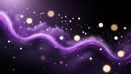 purple, gold and black glitter vintage lights background. defocused