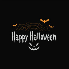 Halloween Graphic T-Shirt Print Design, Flat Vector Illustration, Scary and Cute Typography