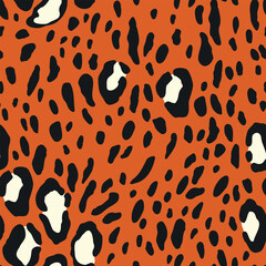 Abstract modern leopard seamless pattern. Animals fashion trendy background. Color decorative vector illustration for print, fabric, textile. Modern ornament of stylized skin.