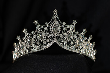 Diamond diadem with sparkle gemstones for princess. Bridal crown. © Elina Leonova