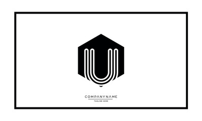 Alphabet letters U or UU logo monogram