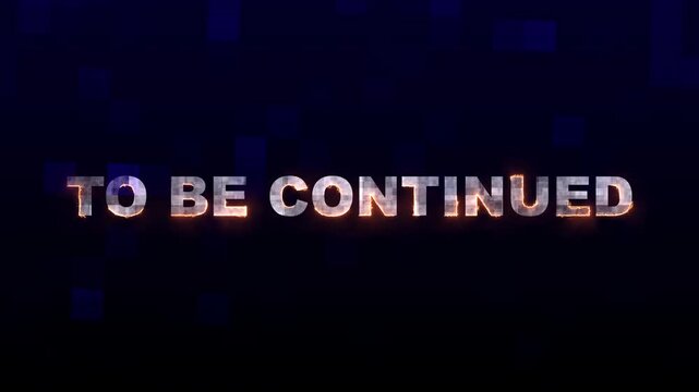 To be continued metallic letters on dark blue background suitable as an engaging graphic for cliffhanger moments in presentations or videos. 4k neon effect