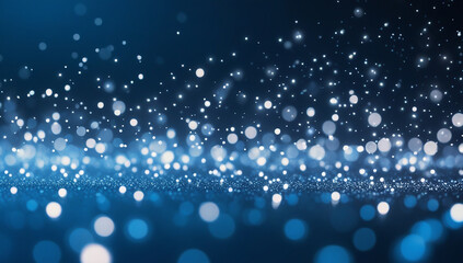 blue glitter vintage lights background. defocused