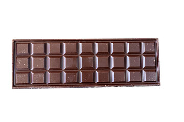 Dark milk chocolate bar in top view